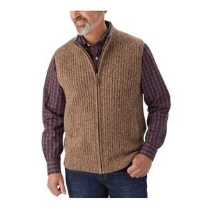 Duluth Trading Co. Large Men's Shetland Wool Windproof Full-Zip Sweater Vest